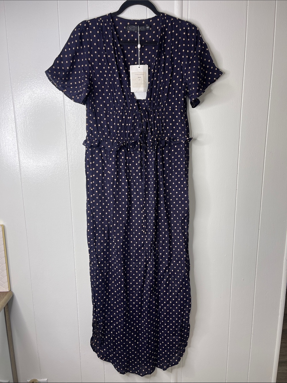 Christy  Dawn Loretta Dress with Cream Polka Dots size XS/S.